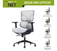 Poltrona presidenziale silver con pistone classe 4 e schienale a farfalla