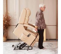 Poltrona reclinabile elettrica a doppio motore, 136 kg, in pelle resistente, con massaggio e riscaldamento, poltrona da soggiorno con tasche laterali, per persone con mobilità ridotta