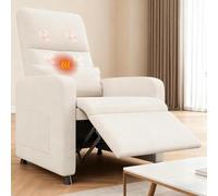Poltrona Reclinabile Elettrica, Sedia Massaggiante 90°-165°, Poltrone Relax Elettriche con Riscaldamento, 4 Punti Massaggio, 2 Memorie Di Posizione, Poggiapiedi, Tasche Laterali,Portata 180kg, Bianco