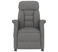Poltrona Reclinabile Grigio Scuro in Microfibra con Braccioli Imbottiti | Microfibra premium, telaio metallo, riempimento in schiuma, seduta 54 cm, reclinabile, design moderno