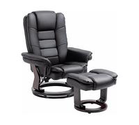 HOMCOM Set Poltrona Relax e Pouf Poggiapiedi, Girevole a 360° e Reclinabile, Similpelle PU Aosom