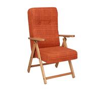 Poltrona reclinabile in faggio naturale e tessuto Arancio MOLISANA