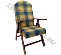 Poltrona reclinabile legno Amalfi - tessuto Giallo Scozia