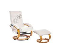 Poltrona reclinabile moderna in tessuto beige chiaro con poggiapiedi Riscaldamento massaggiante