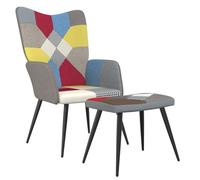 VIDAXL - Poltrona Relax con Poggiapiedi in Tessuto Patchwork