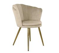 Poltrona Relax da Camera Soggiorno Cucina a Conchiglia con Gambe Oro Atene Beige