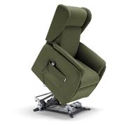 Poltrona relax elettrica FIRENZE MADE IN ITALY per anziani e disabili con kit batteria optional, 2 motori, 4 ruote, reclinazione e alzapersona (Con KIT Batteria, Verde Foresta)