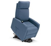 Poltrona relax elettrica Seattle Plus per anziani, 1 o 2 motori, 2 o 4 ruote, Kit Optional Batteria, dimensioni contenute, tessuto antimacchia (2 Motori e 4 Ruote + Batteri, Carta da Zucchero)