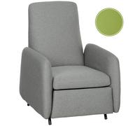 Poltrona Relax Reclinabile con Poggiapiedi Estraibile e Copertura di Ricambio Grigio