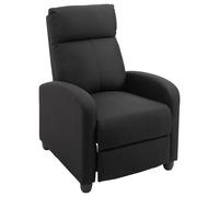 Poltrona Relax Reclinabile Manuale in Lino Nera