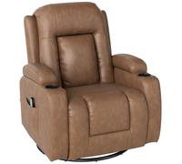 Poltrona Relax Reclinabile Massaggiante con 8 Punti Massaggio e Riscaldante in Similpelle Marrone