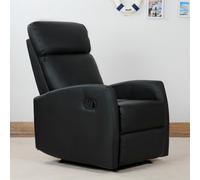 Poltrona Relax Reclinabile, Regolabile ed Ergonomica, in Pelle PU con Imbottitura, per Casa e Ufficio, 65x92x1 cm, Nera