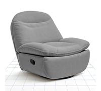 Poltrona Relax Reclinabile TV con Tasca Laterale, Poltrona Girevole a 360° con Funzione Reclinabile e Letto, Sedia a Dondolo per Soggiorno con Schienale e Poggiapiedi Regolabili Separatamente (Grigio)