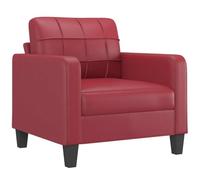 Poltrona Rosso Bordeaux 60 cm Similpelle | Struttura in metallo stabile, similpelle resistente alle macchie, massima 110 kg per seduta, manutenzione con panno umido