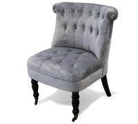 Poltrona salotto con ruote design vintage, grigio chiaro, Sibilla