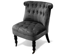 Poltrona salotto con ruote design vintage, grigio, Sibilla