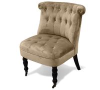 Poltrona salotto con ruote design vintage, tortora, Sibilla