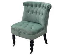 Poltrona salotto con ruote design vintage, verde salvia, Sibilla