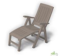 POLTRONA SDRAIO 5 POSIZIONI RESINA TORTORA 60x103xh105 CM PISCINA RELAX LUCREZIA