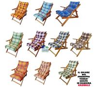 POLTRONA SDRAIO IN LEGNO RELAX IMBOTTITA PIEGHEVOLE REGOLABILE 3 POSIZIONI