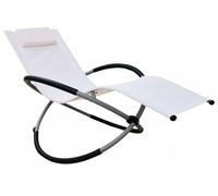 POLTRONA SDRAIO ROCKING ELLITTICA RELAX DA GIARDINO BIANCA