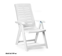 POLTRONA SDRAIO SEDIA PIEGHEVOLE YUMA POLIPROPILENE BIANCA X GIARDINO PISCINA