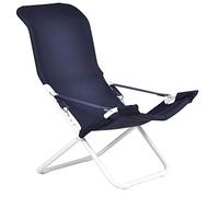 Poltrona sedia a sdraio fiesta 4 posizioni blu bianco made in italy