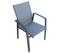 Poltrona sedia impilabile da esterno con struttura in alluminio e textilene Nilo