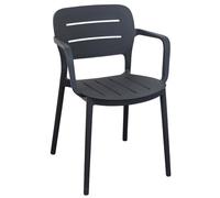 Poltrona sedia in polipropilene con braccioli impilabile 52.5x53xH79 cm Giselle