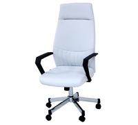 Poltrona sedia per ufficio direzionale mod. Sake bianca base cromata