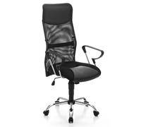 Poltrona Sedia per Ufficio Scrivania Nera con Ruote Presidenziale Ergonomica Pc