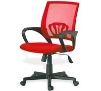 Poltrona Sedia Presidenziale da Ufficio Direzionale Girevole Traspirante Rosso