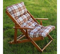 POLTRONA SEDIA SDRAIO RELAX 3 POSIZIONI IN LEGNO PIEGHEVOLE CUSCINO IMBOTTITO H 100 CM SOGGIORNO CUCINA SALONE DIVANO ARMCHAIR SOFA' (MARRONE)