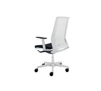 Poltrona semidirezionale Light LLB - con braccioli regolabili - nero/bianco - Un