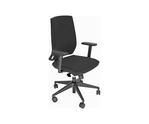 Poltrona semidirezionale LR1SE - con ruote e braccioli - ignifuga - nero - Unisi