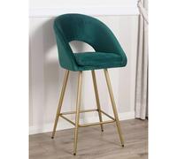 Poltrona sgabello alto in velluto nero e metallo dorato stile Art Déco