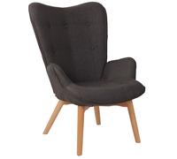 CLP Poltrona Soggiorno con Orecchie Durham in Stoffa E Legno di Faggio I Sedia Lounge Salotto Design Ispirazione Chesterfield, Colore:Blu