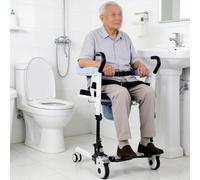 Poltrona Sollevatore Manuale for Pazienti con Sedile Divisibile a 180°, Comoda Wc da Comodino for Anziani, Persone con Disabilità Motorie