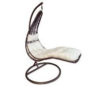 Poltrona sospesa con poggiapiedi - KOBRA - Marrone-Beige