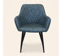 Poltrona Stile Scandinavo in Ecopelle 48x62x83 Blu Sunlit DecHome