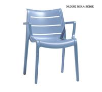 Poltrona Sunset impilabile tecnopolimero grafite giardino bar albergo SCAB