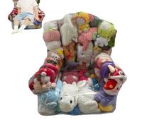 Poltrona Trasparente Porta Peluche, Bean Bag Porta Peluche Sacco Organizer Con Zip Trasparente, sacco pouf per animali di peluche Organizzatore Per Pavimento Camera Divano Angolo Bambini Letto Adulti