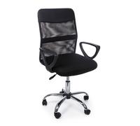 Poltrona ufficio con bracci Nairobi Nero YES in ecopelle base in metallo regolab