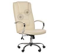 Poltrona ufficio massaggiante pelle sintetica beige GRANDEUR