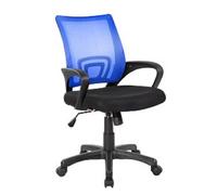 Sedia operativa con braccioli Rivestimento in tessuto nero e rete tecnica traspirante St. Louis 54x59x h 88 max 100 cm per casa ed ufficio Blu/Nero blu