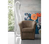 Poltrona VALENTINA in tessuto NABUK TORTORA