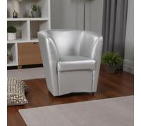 Poltrona Valentina per casa ufficio in ecopelle Argento scuro