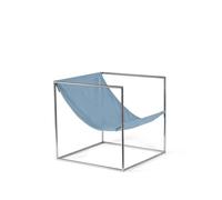 Poltrona Valerie Object Solo Seat in Acciaio Inox/ Blu Chiaro