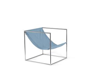 Poltrona Valerie Object Solo Seat in Acciaio Inox/ Blu Chiaro