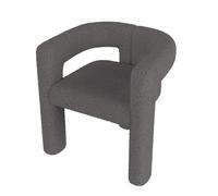 Poltrona versatile con imbottitura in pelo, con accento moderno, rivestimento bouclé facile da pulire, seduta imbottita e struttura stabile; come sedia da pranzo, posto lettura, sedia da ufficio